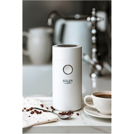Adler | AD 4446ws | Młynek do kawy | 150 W | Pojemność ziaren kawy 75 g | Liczba filiżanek szt. | Biały
