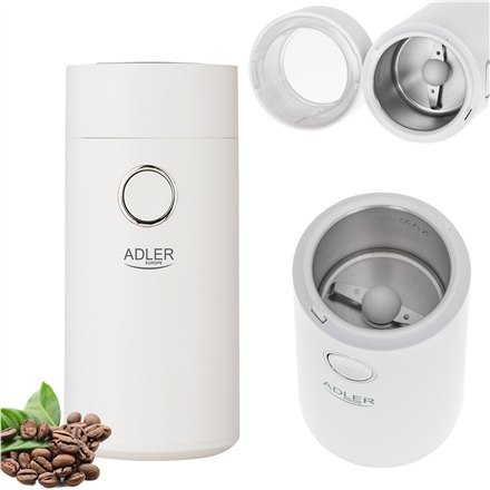 Adler | AD 4446ws | Młynek do kawy | 150 W | Pojemność ziaren kawy 75 g | Liczba filiżanek szt. | Biały