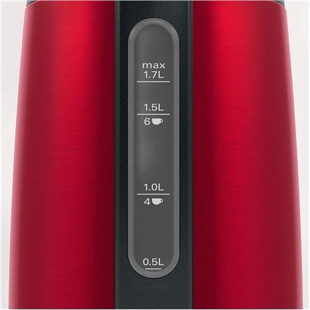 Bosch | Czajnik | DesignLine TWK3P424 | Elektryczny | 2400 W | 1,7 L | Stal szlachetna | Podstawa obrotowa 360° | Czerwony