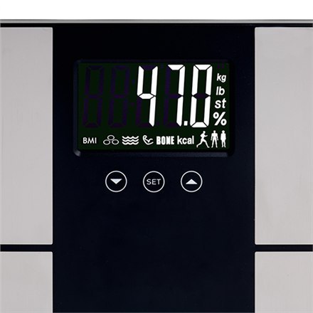 Adler Bathroom scale with analyzer AD 8165 Maximum weight (capacity) 225 kg, Accuracy 100 g, Body Mass Index (BMI) measuring, S