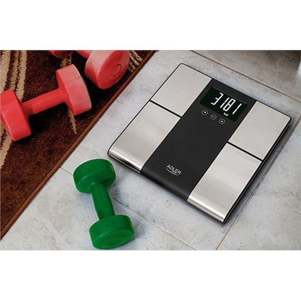 Adler Bathroom scale with analyzer AD 8165 Maximum weight (capacity) 225 kg, Accuracy 100 g, Body Mass Index (BMI) measuring, S