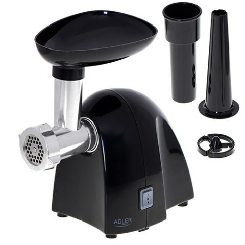 Adler | Maszynka do mielenia mięsa | AD 4811 | Czarny | 600 W | Liczba prędkości 1 | Wydajność (kg/min) 1,8 | 3 wymienne sitka: 