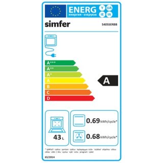 Simfer | Kuchenka | 5405SERBB | Typ płyty gazowa | Typ piekarnika elektryczna | Biały | Szerokość 50 cm | Zapłon elektroniczny |