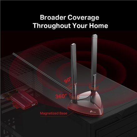 TP-LINK | AX3000 Wi-Fi 6 Bluetooth 5.0 PCIe Adapter | TX3000E | 2.4GHz/5GHz | Antena typu 2xHigh-Gain External Antennas | 574+24