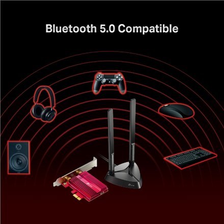 TP-LINK | AX3000 Wi-Fi 6 Bluetooth 5.0 PCIe Adapter | TX3000E | 2.4GHz/5GHz | Antena typu 2xHigh-Gain External Antennas | 574+24