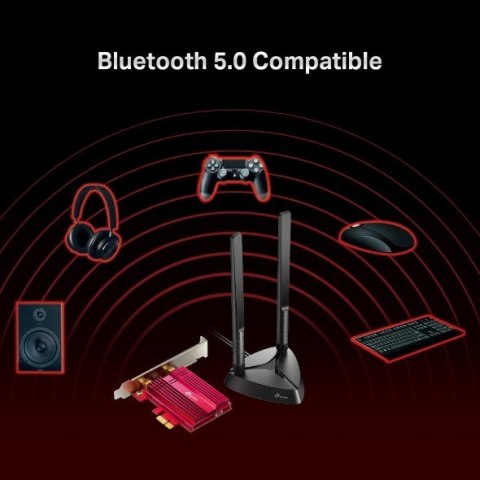 TP-LINK | AX3000 Wi-Fi 6 Bluetooth 5.0 PCIe Adapter | TX3000E | 2.4GHz/5GHz | Antena typu 2xHigh-Gain External Antennas | 574+24