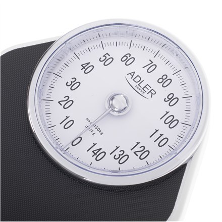 Adler | Mechaniczna waga łazienkowa | AD 8177 | Maksymalna waga (udźwig) 150 kg | Dokładność 1000 g | Czarny