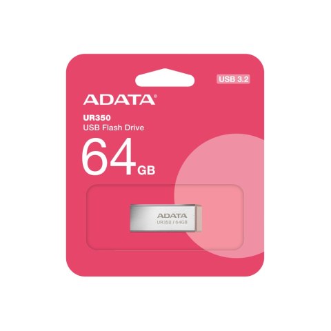 ADATA | Pamięć USB | UR350 | 64 GB | USB 3.2 Gen1 | Brązowa