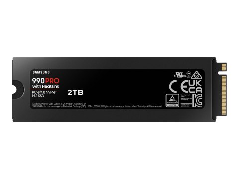 Samsung | 990 PRO z radiatorem | 2000 GB | Format SSD M.2 2280 | Interfejs SSD M.2 NVMe | Prędkość odczytu 7450 MB/s | Prędkość 