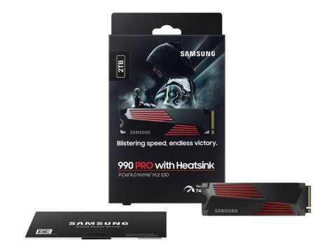 Samsung | 990 PRO z radiatorem | 2000 GB | Format SSD M.2 2280 | Interfejs SSD M.2 NVMe | Prędkość odczytu 7450 MB/s | Prędkość 