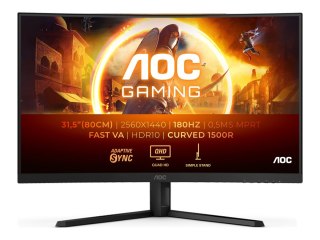 AOC CQ32G4VE | 31,5 " | VA | QHD | 16:9 | 180 Hz | 1 ms | 2560 x 1440 pikseli | 300 cd/m² | 2 porty HDMI