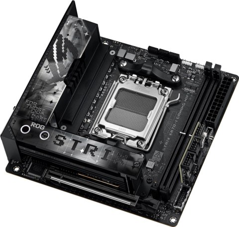 Asus | ROG STRIX X870-I GAMING WIFI | Rodzina procesorów AMD | Gniazdo procesora AM5 | DDR5 DIMM | Obsługiwane interfejsy dysków