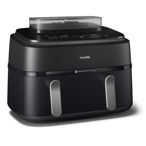 Philips | Airfryer z podwójnym koszem | NA551/00 Seria 5000 | Moc 2750 W | Pojemność 9 l | RapidAir Plus i Air Steam | Czarny