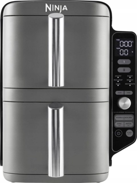Frytownica powietrzna NINJA Double Stack XL | SL400EU | Moc 2470 W | Pojemność 9,5 l | Czarny/Szary