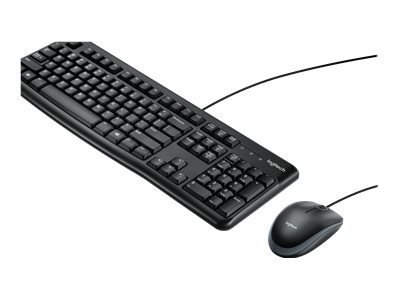 Logitech Desktop MK120 Przewodowa klawiatura USB Mysz w zestawie USA Czarny
